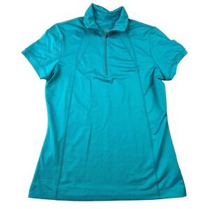 Tail Womens Shirt Size Small 1/4‎ Zip Short Sleeve Mock Neck Aqua Golf  Tennis